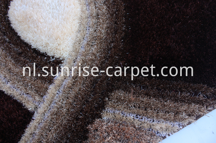 Elastic & Silk Polyester 3D & 4D Shaggy Rug Beige